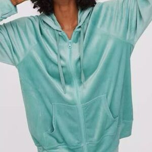 Aerie Aqua Velour Hoodie